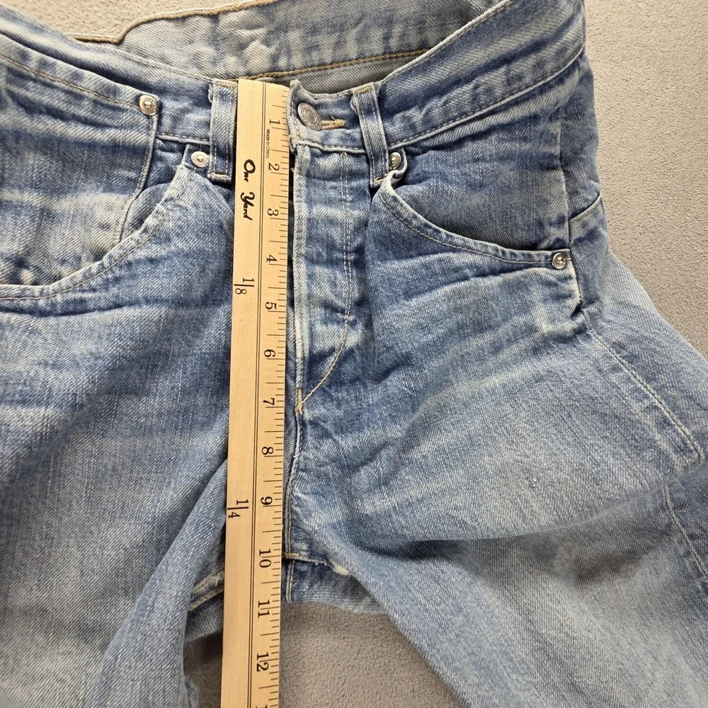 VTG Levis Engineered Jeans Mens Blue Twisted Button Fly Altered Hem Fits 28x30